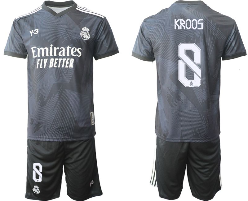 Men 2022-2023 Club Real Madrid Cuarta Camiseta Y3 de black #8 Soccer Jersey->real madrid jersey->Soccer Club Jersey